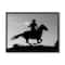 Stupell Industries Southwestern Cowboy Silhouette Black White Horse in Black Frame Wall Art